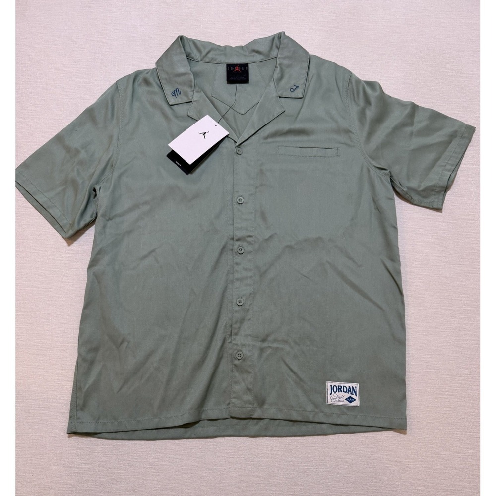 JORDAN Women's Top Button Up Shirt S Lyocell Flight Classics FN5763-304 $75